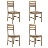 Dining Chairs 4 pcs Solid Acacia Wood - Front View