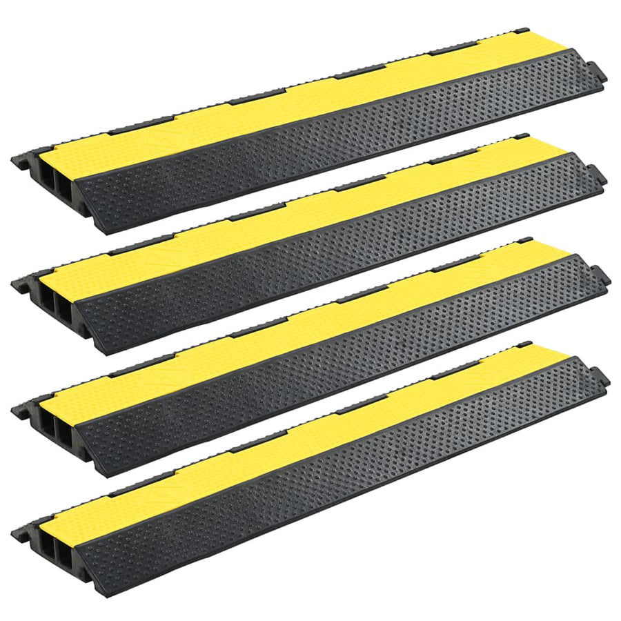 Cable Protector Ramps 4 pcs 2 Channels Rubber 101,5 cm