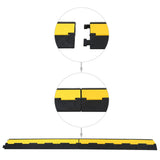 Cable Protector Ramps 4 pcs 2 Channels Rubber 101.5 cm - Top-Down View