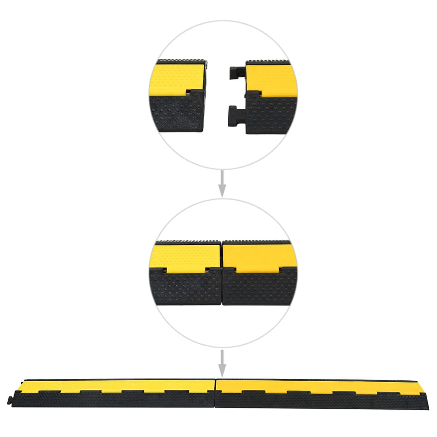 Cable Protector Ramps 4 pcs 2 Channels Rubber 101,5 cm