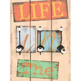 Wall-mounted Coat Rack with 6 Hooks 120x40 cm LIVE LIFE - Top-Down View