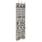 Wall-mounted Coat Rack with 6 Hooks 120x40 cm "THANK YOU
