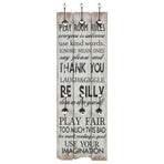 Wall-mounted Coat Rack with 6 Hooks 120x40 cm "THANK YOU