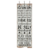 Wall-mounted Coat Rack with 6 Hooks 120x40 cm THANK YOU - Front View