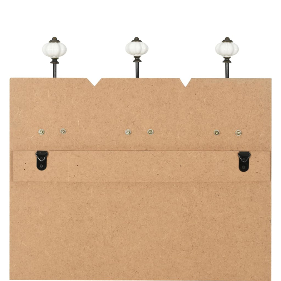 Wall-mounted Coat Rack with 6 Hooks 120x40 cm "THANK YOU