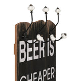 Wall-mounted Coat Rack with 6 Hooks 120x40 cm - Side View