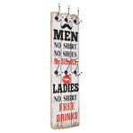 Wall-mounted Coat Rack with 6 Hooks 120x40 cm MEN LADIES