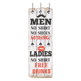 Wall-mounted Coat Rack with 6 Hooks 120x40 cm MEN LADIES - Front View
