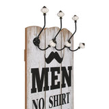 Wall-mounted Coat Rack with 6 Hooks 120x40 cm MEN LADIES - Side View