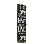 Wall-mounted Coat Rack with 6 Hooks 120x40 cm "LOVE LIVE