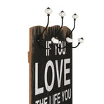 Wall-mounted Coat Rack with 6 Hooks 120x40 cm "LOVE LIVE