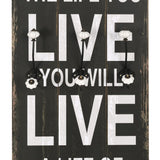 Wall-mounted Coat Rack with 6 Hooks 120x40 cm LOVE LIVE - Top-Down View