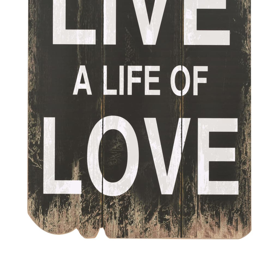 Wall-mounted Coat Rack with 6 Hooks 120x40 cm "LOVE LIVE