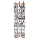 Wall-mounted Coat Rack with 6 Hooks 120x40 cm FAMILY RULES