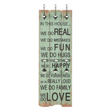 Wall-mounted Coat Rack with 6 Hooks 120x40 cm HAPPY LOVE - Front View