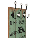 Wall-mounted Coat Rack with 6 Hooks 120x40 cm HAPPY LOVE - Side View
