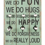 Wall-mounted Coat Rack with 6 Hooks 120x40 cm HAPPY LOVE - Top-Down View