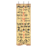 Wall-mounted Coat Rack with 6 Hooks 120x40 cm FAMILY - Front View