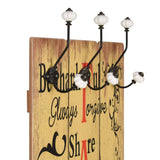 Wall-mounted Coat Rack with 6 Hooks 120x40 cm FAMILY - Side View