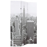 Folding Room Divider 120x180 cm New York by Day Black and White