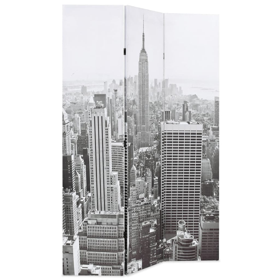 Folding Room Divider 120x180 cm New York by Day Black and White