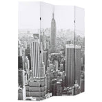 Folding Room Divider 160x180 cm New York by Day Black and White