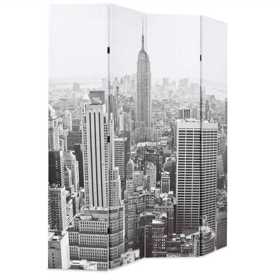Folding Room Divider 160x180 cm New York by Day Black and White