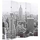 Folding Room Divider 200x180 cm New York by Day Black and White