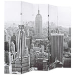 Folding Room Divider 200x180 cm New York by Day Black and White