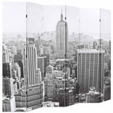 Folding Room Divider 228x180 cm New York by Day Black and White
