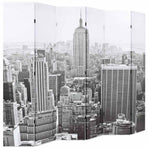 Folding Room Divider 228x180 cm New York by Day Black and White