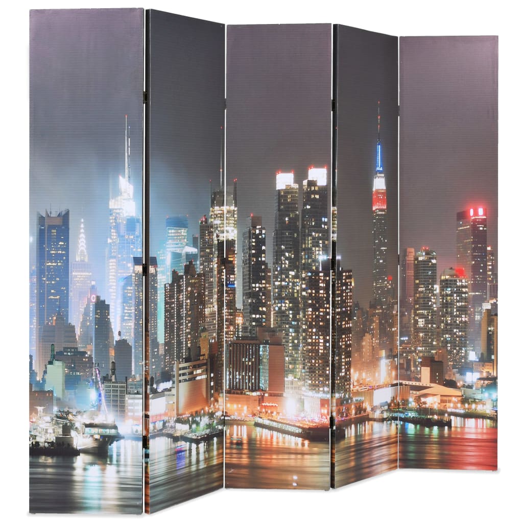 Folding Room Divider 200x180 cm New York by Night