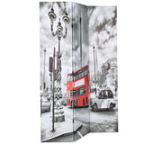 Folding Room Divider 120x180 cm London Bus Black and White