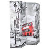Folding Room Divider 160x170 cm London Bus Black and White - Front View