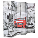 Folding Room Divider 200x180 cm London Bus Black and White