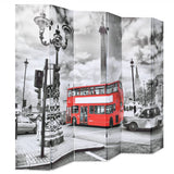 Folding Room Divider 228x180 cm London Bus Black and White