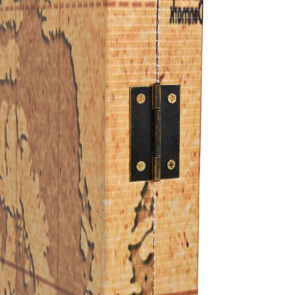 Folding Room Divider 120x180 cm World Map Yellow
