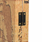 Folding Room Divider 228x180 cm World Map Yellow
