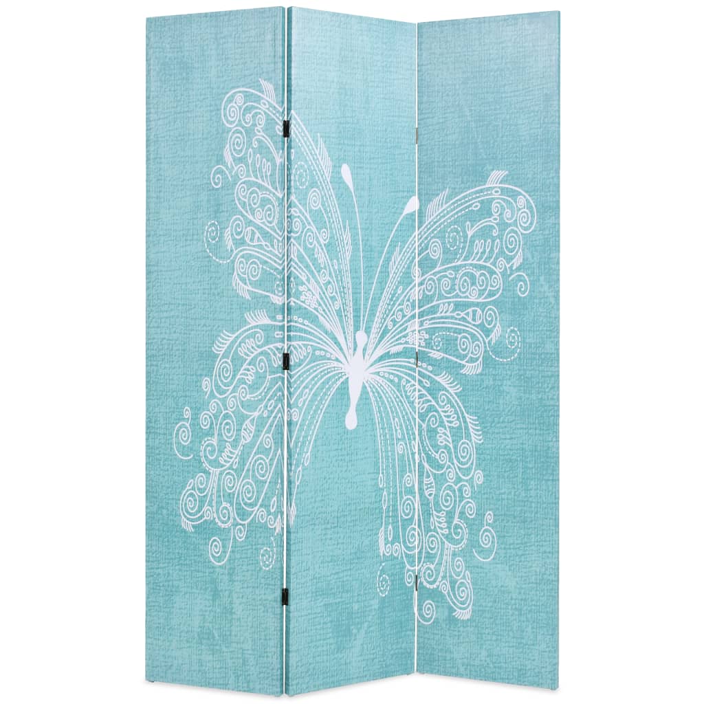 Folding Room Divider 120x180 cm Butterfly Blue