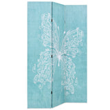 Folding Room Divider 120x180 cm Butterfly Blue - Front View