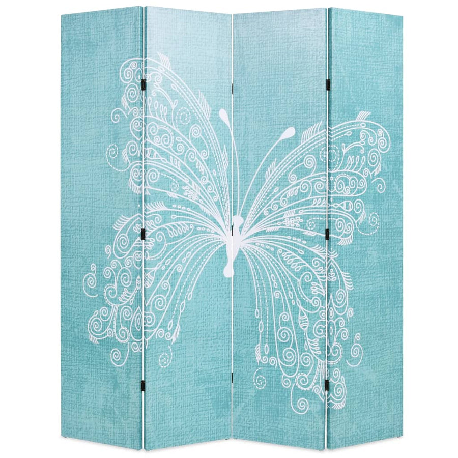Folding Room Divider 160x180 cm Butterfly Blue