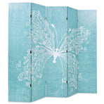Folding Room Divider 200x180 cm Butterfly Blue
