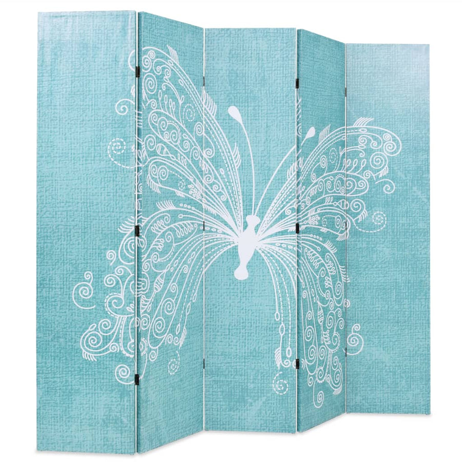 Folding Room Divider 200x180 cm Butterfly Blue
