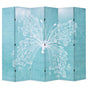 Folding Room Divider 228x170 cm Butterfly Blue