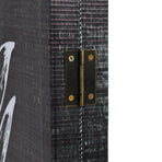 Folding Room Divider 228x170 cm Feathers Black and White