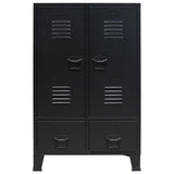 Wardrobe Metal Industrial Style 67x35x107 cm Black - Side View