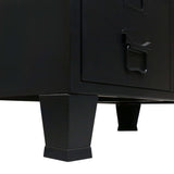 Wardrobe Metal Industrial Style 67x35x107 cm Black - Rear View