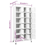 Locker Cabinet with 18 Compartments Metal 90x40x180 cm - Low Angle