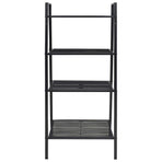 Ladder Bookcase 4 Tiers Metal Black