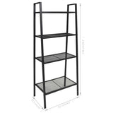 Ladder Bookcase 4 Tiers Metal Black - Rear View
